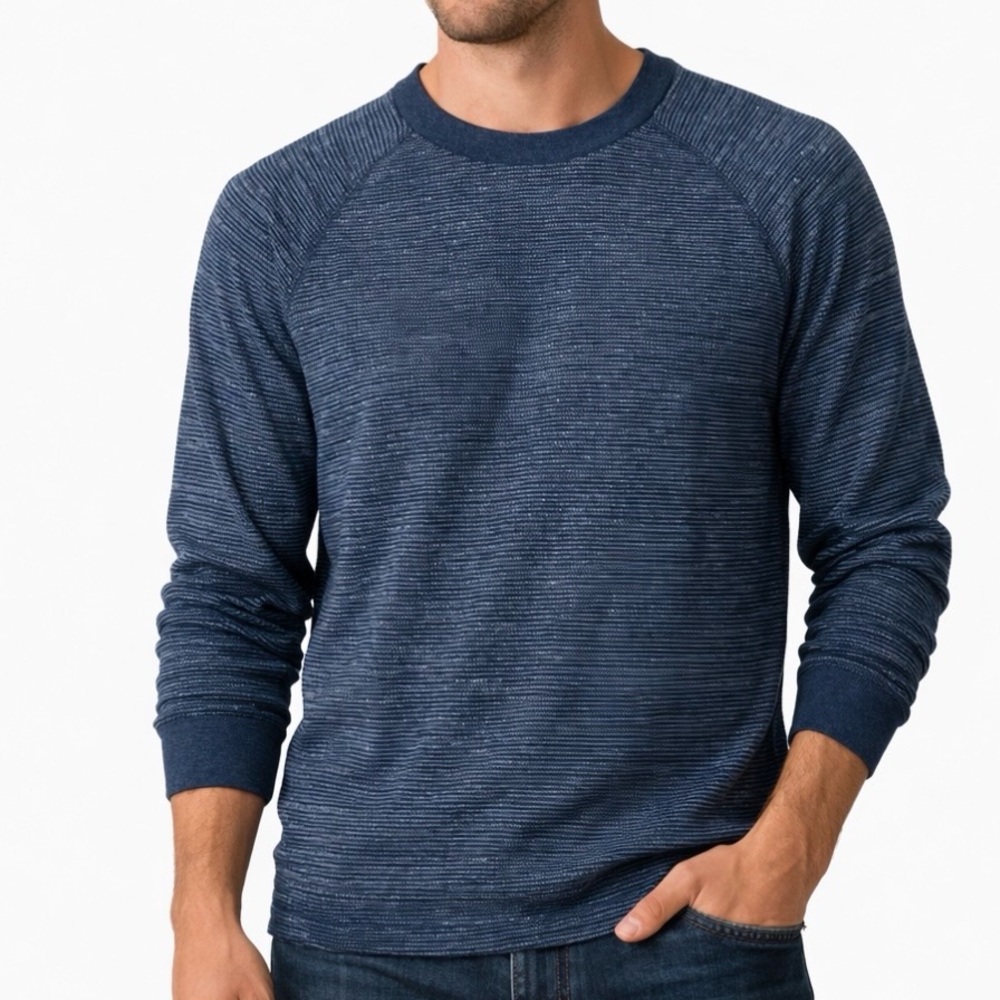 Gap Men's Small Navy Blue Waffle Knit Crewneck Pullover Shirt‎ NWT